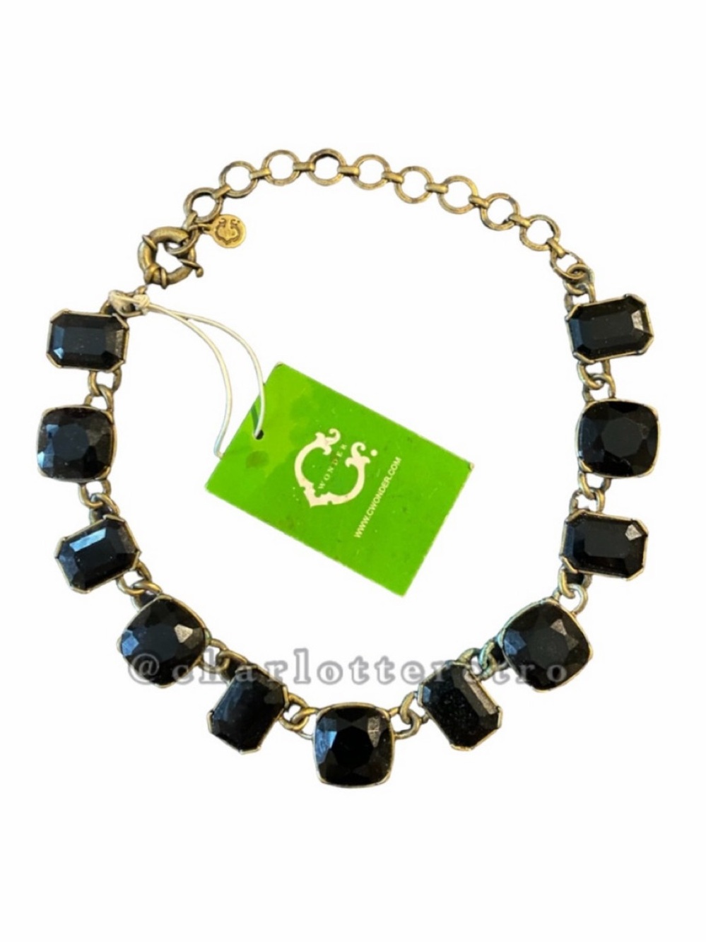 C. Wonder Black Crystal Sparkler Choker Necklace